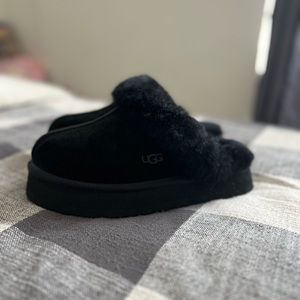 UGG Black Platform Slippers